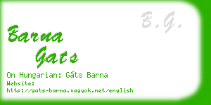 barna gats business card